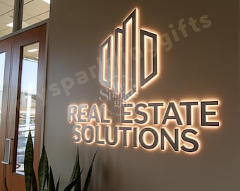Custom 3D LED Backlit Metal Logo Sign – Business Wall Decor