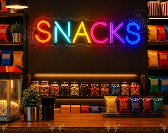 Snacks Neon Sign: Custom Snack Bar LED Light for Concession Stand Decor