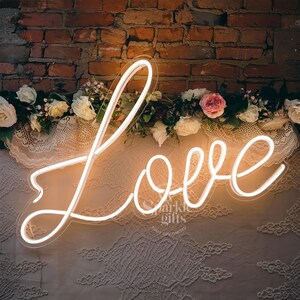 Love Neon Sign - LED Wall Light, Romantic Room Decor, Wedding Sign, Valentine’s Day Gift, Bedroom Neon Light, Custom Love Sign
