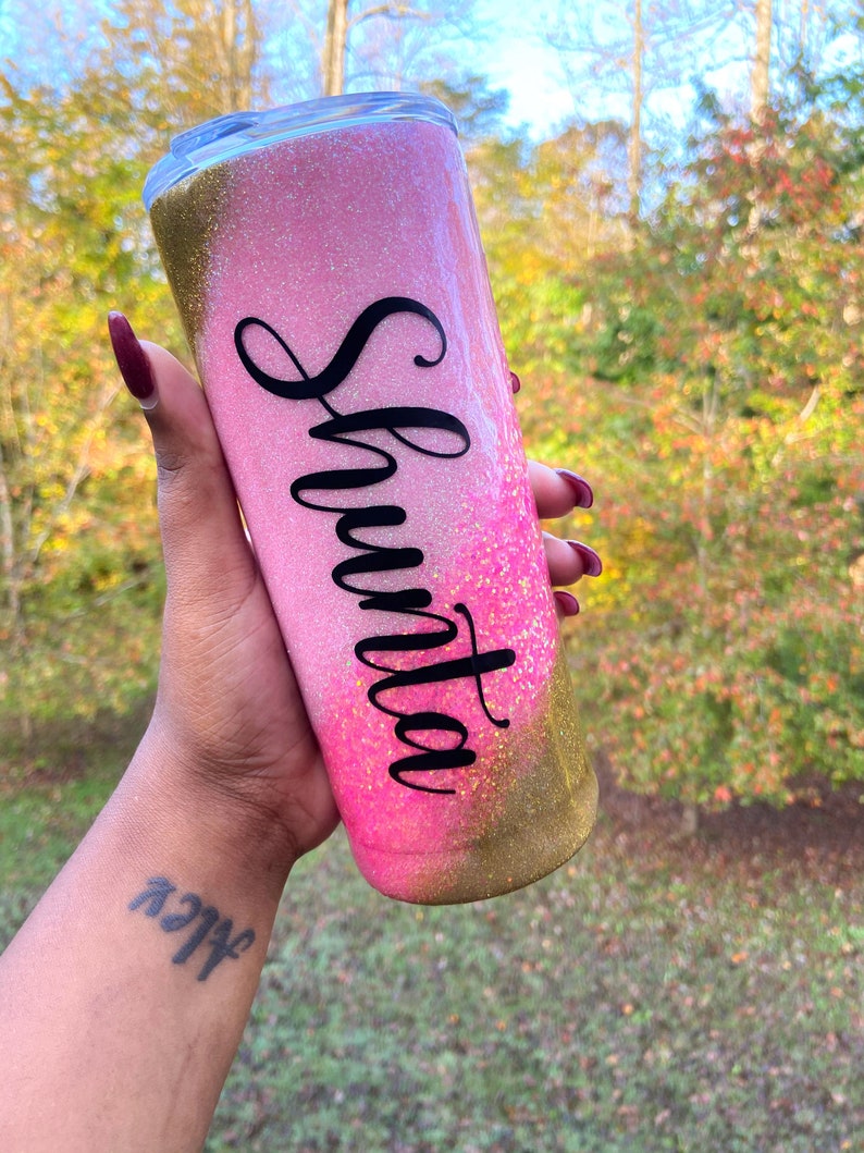 glitter stainless steel tumbler