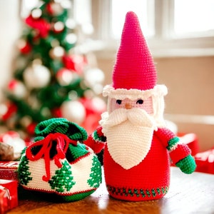 Christmas Crochet Pattern, Santa With Christmas Sack, Christmas Crochet ...