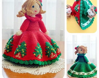 Christmas Crochet Pattern Amigurumi, Topsy Turvy Doll Crochet, Christmas Crochet, Christmas Amigurumi, Crochet Doll, Christmas Crochet Gift