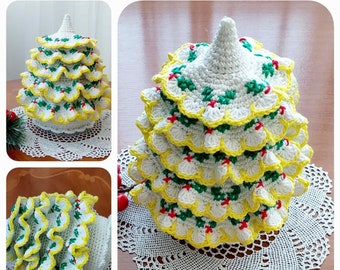 Christmas Crochet Pattern, Christmas Tree with Flowers, Crochet Christmas Tree, Christmas Crochet, Christmas Amigurumi, Christmas Decor Tree