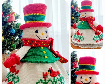 Christmas Crochet Pattern,Snowman with Birds, Christmas Crochet, Christmas Amigurumi, Snowman Crochet,  Amigurumi Snowman Pattern