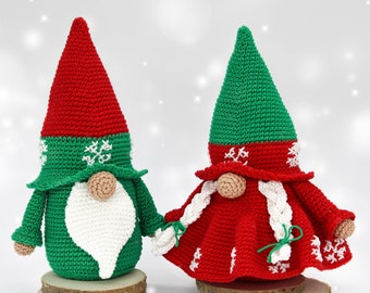 Christmas Crochet Pattern Amigurumi Gnome Girl and Boy, Christmas Crochet, Amigurumi Christmas,Crochet Holiday Gnome,Christmas Crochet Decor