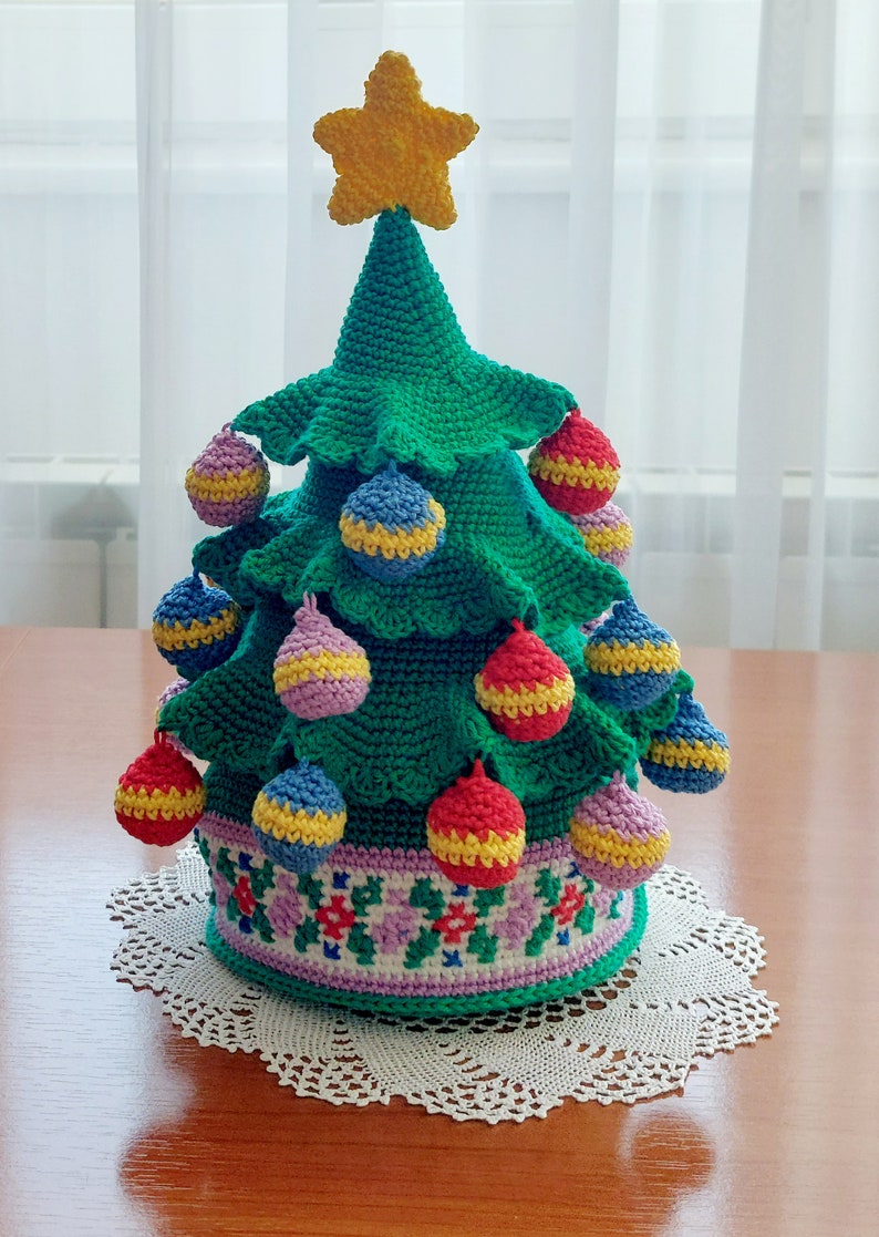 Christmas Crochet Pattern, Christmas Tree with Star, Christmas Crochet, Christmas Amigurumi, Christmas Amigurumi Pattern, Crochet Star image 3