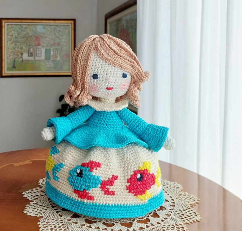 Summer Crochet Pattern Amigurumi Doll with Fishes, Crochet Dolls, Amigurumi Dolls image 7