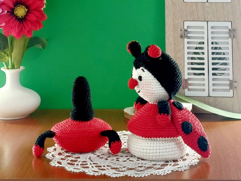 Crochet Amigurumi Pattern Ladybug Stacking Toy, Crochet Ladybug, Amigurumi Ladybug, Crochet Animals image 8