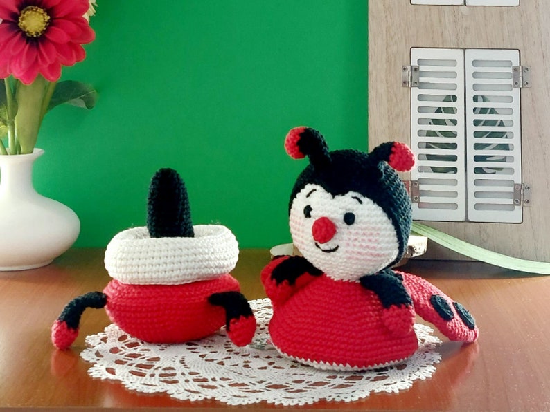 Crochet Amigurumi Pattern Ladybug Stacking Toy, Crochet Ladybug, Amigurumi Ladybug, Crochet Animals image 7