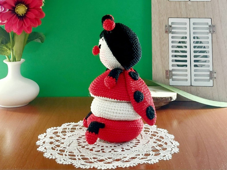 Crochet Amigurumi Pattern Ladybug Stacking Toy, Crochet Ladybug, Amigurumi Ladybug, Crochet Animals image 5