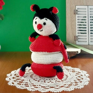 Crochet Amigurumi Pattern Ladybug Stacking Toy, Crochet Ladybug, Amigurumi Ladybug, Crochet Animals image 6