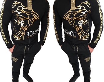 mens black designer tracksuit