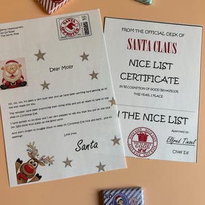 Certificado de lista de buenos amigos / Carta de lista de buenos amigos / Carta de Papá Noel