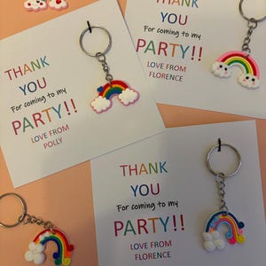 Thankyou For Coming / Children’s Party Favour / Rainbow/ Keyring / Party Favor