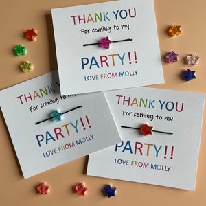 Thankyou For Coming / Children’s Party Favours / Friendship Bracelet