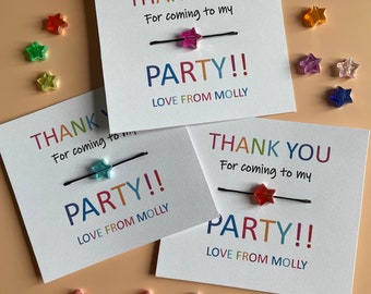 Thankyou For Coming / Children’s Party Favours / Friendship Bracelet