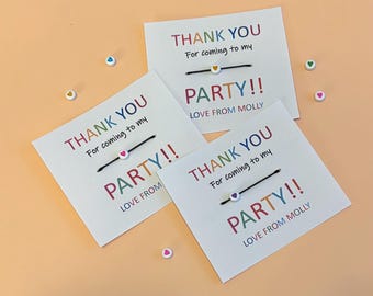 Thankyou For Coming / Kinder-Gastgeschenke / Freundschaftsarmband / Partygeschenk / Herz
