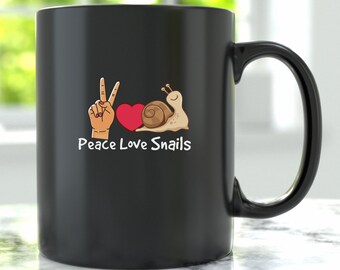 Peace Love Snails Funny Nature Mug, Slug Tumbler, Snail Gift, Nature Gift For Her, Snail Gift For Him