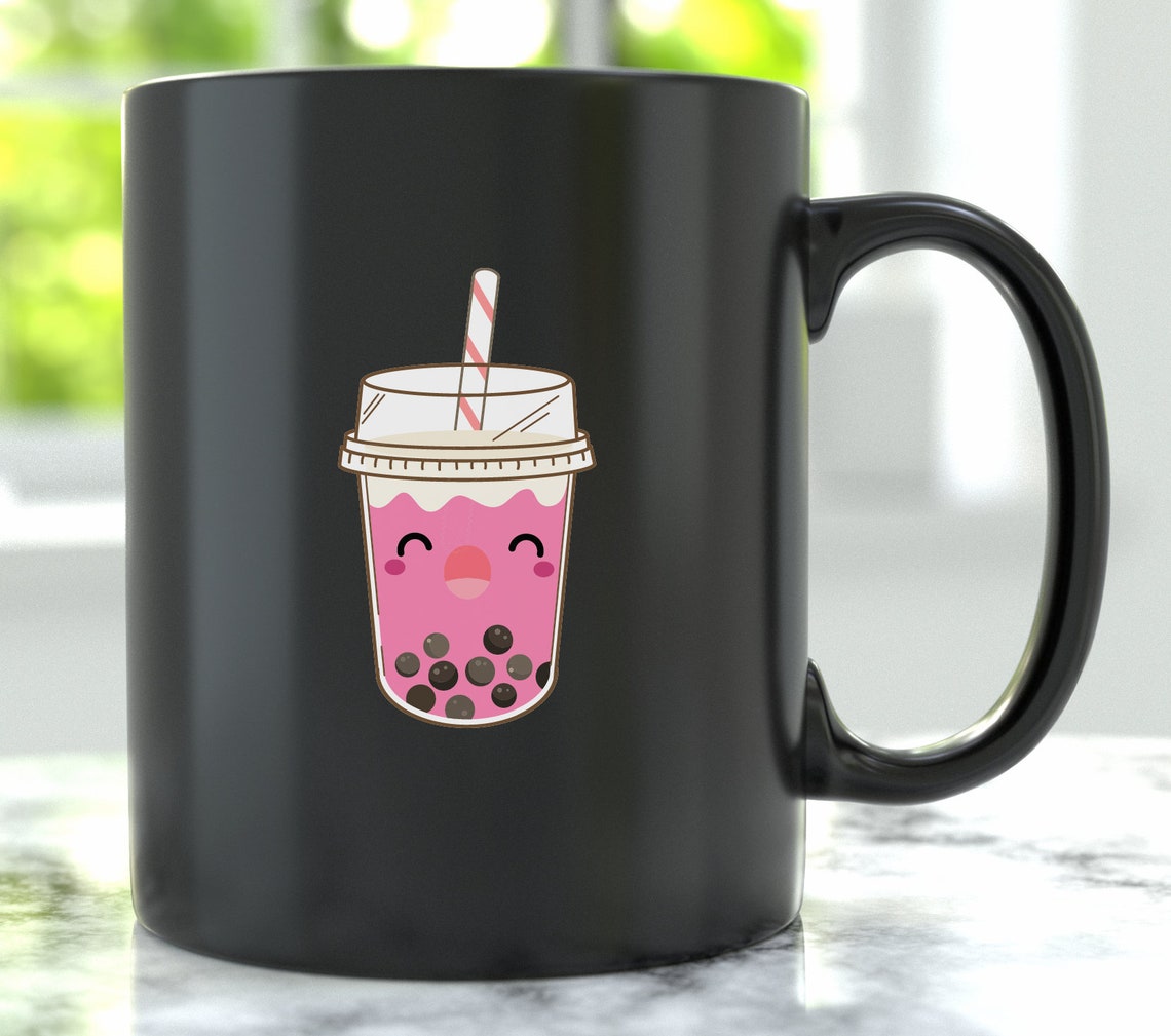 Pink Bubble Tea Funny Bubble Tea Mug, Kawaii Tumbler, Boba Gift, Bubble