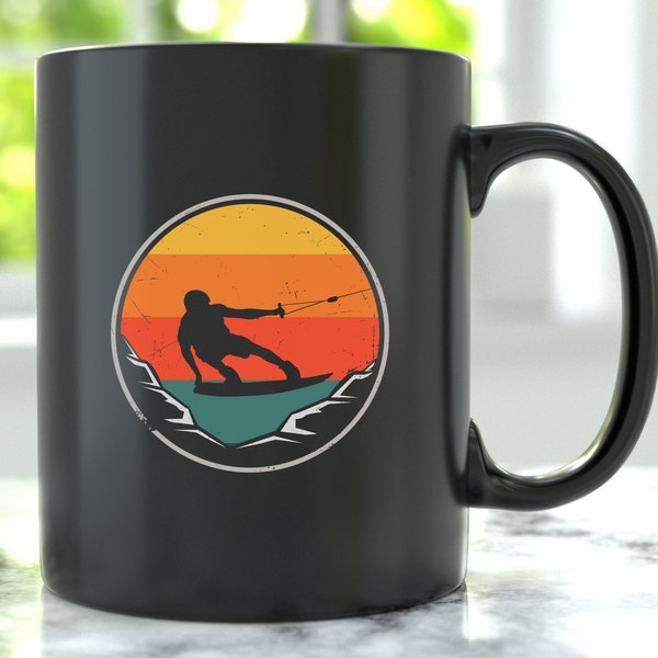 Retro Sunset Wakeboard Funny Wakeboarding Mug, Wakeboarder Tumbler, Wakeboard Gift, Wakeboarding Gift For Her, Wakeboard Gift For Him