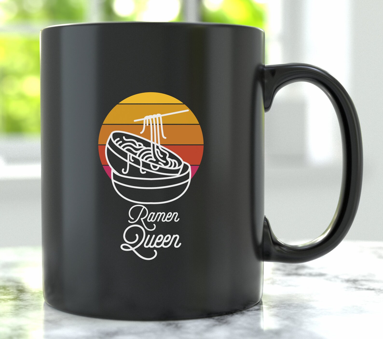 Ramen Queen Funny Food Mug, Noodles Tumbler, Ramen Gift, Food Gift for