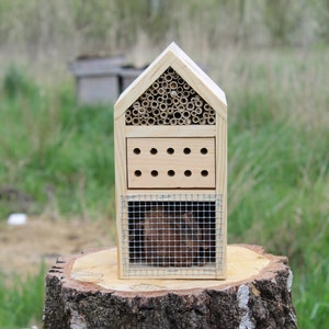 Wooden Insect Hotel and Bee House/ Insect Bird Hotel/ Wood Bug Shelter/ Wildlife Habitat/ Garden decoration/ Insect Hotel/ Homestead Decor image 1