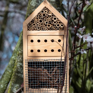 Wooden Insect Hotel and Bee House/ Insect Bird Hotel/ Wood Bug Shelter/ Wildlife Habitat/ Garden decoration/ Insect Hotel/ Homestead Decor image 7