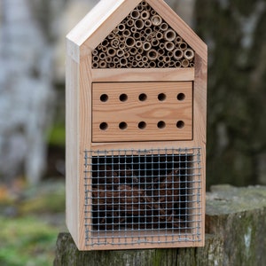 Wooden Insect Hotel and Bee House/ Insect Bird Hotel/ Wood Bug Shelter/ Wildlife Habitat/ Garden decoration/ Insect Hotel/ Homestead Decor image 3