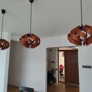 Modern Scandinavian Style/ Ceiling Lighting/ Wood Lamp Shade Wood Lamp / Pendant Light / Decorative Ceiling Lamp / Modern Lamp/ Lamp Shade/ imagem 5