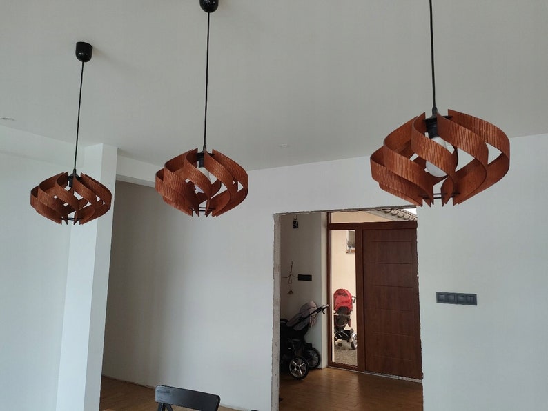 Modern Scandinavian Style/ Ceiling Lighting/ Wood Lamp Shade Wood Lamp / Pendant Light / Decorative Ceiling Lamp / Modern Lamp/ Lamp Shade/ image 5