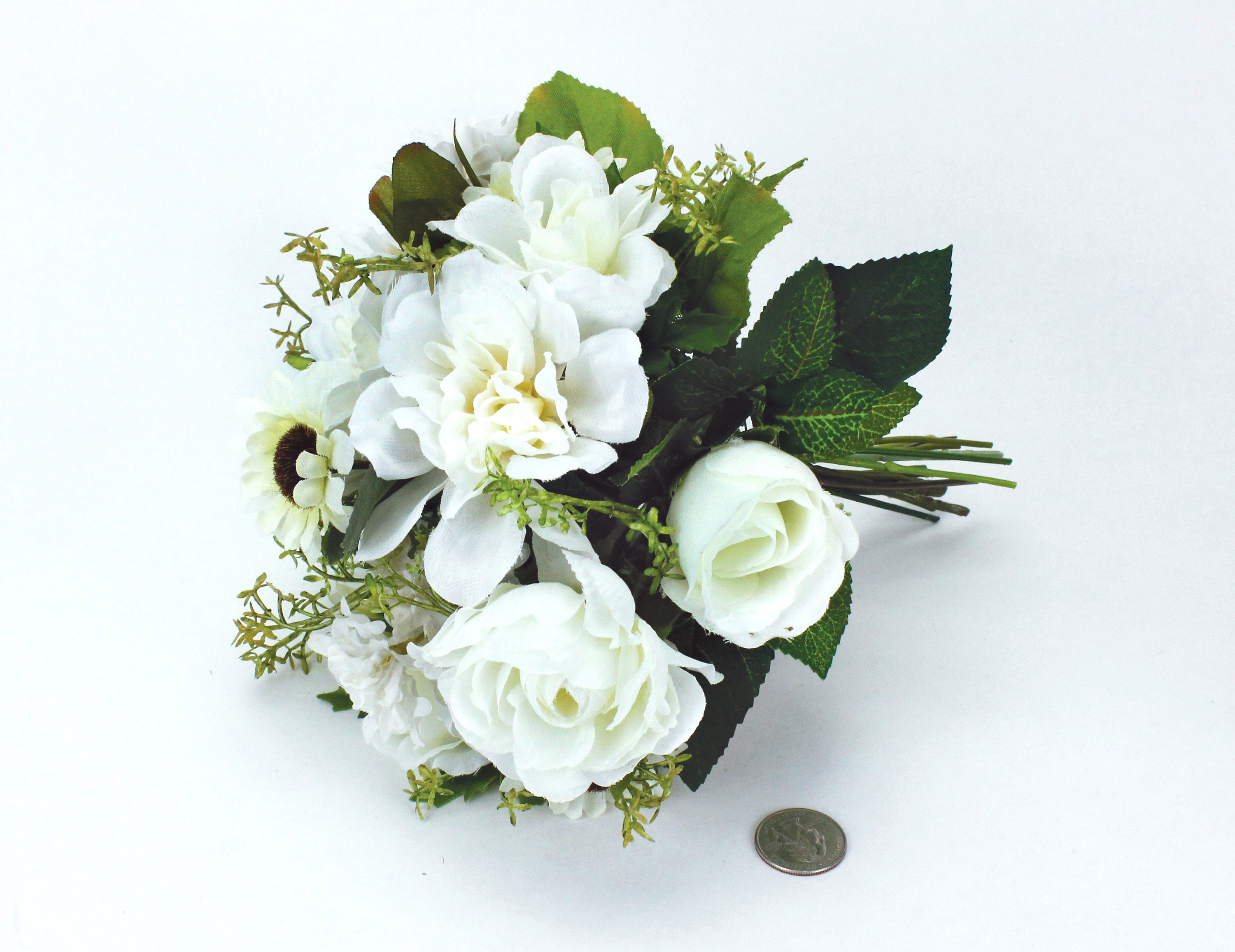 White Silk Flower Bouquet Everlasting Bouquet Silk Roses Etsy