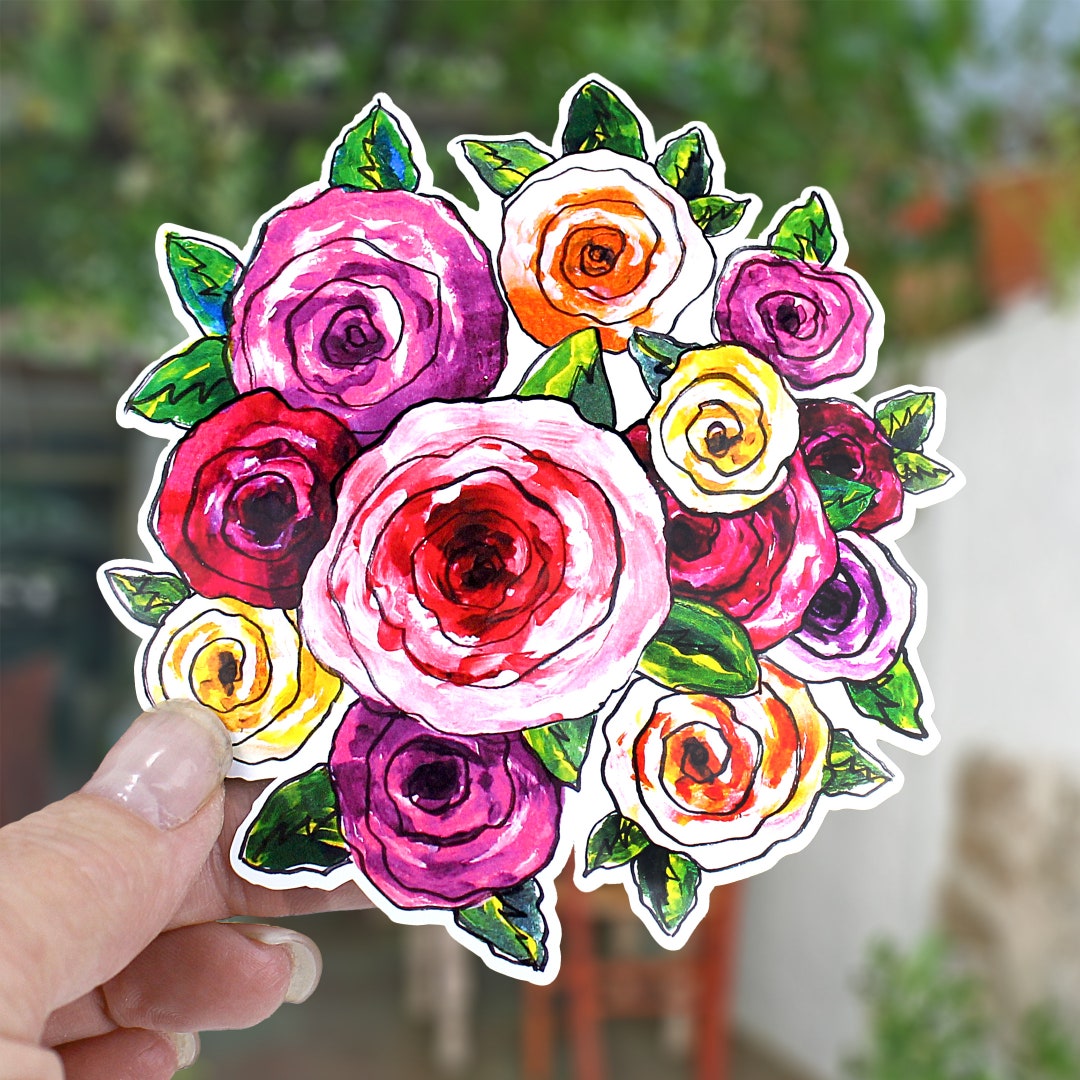 Little Roses Stickers Rose Sticker, Vinyl Sticker, Flower Sticker - Etsy