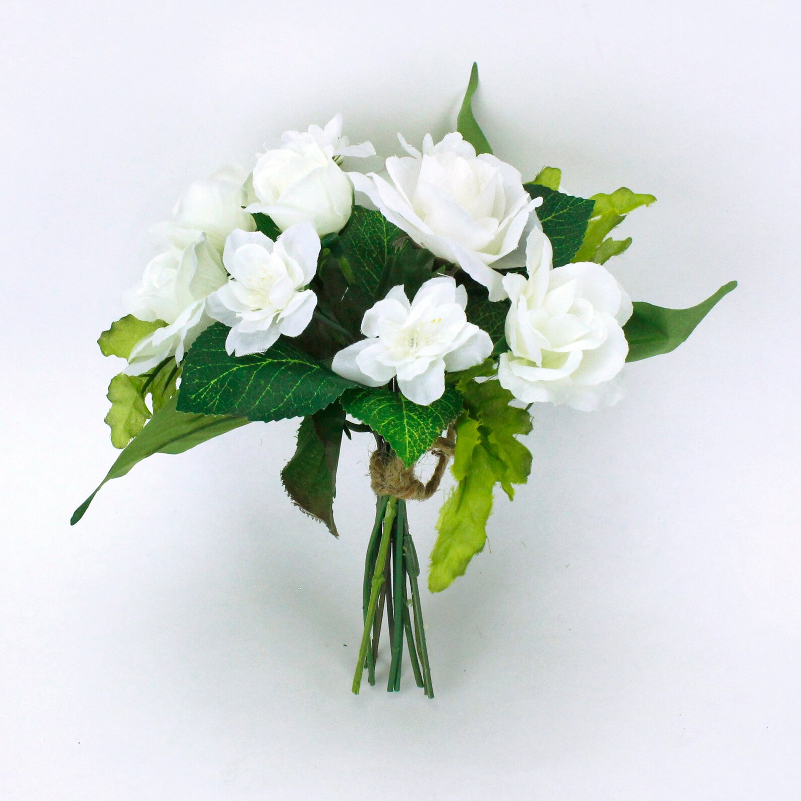 White Silk Flower Bouquet Small Summer Arrangement Etsy
