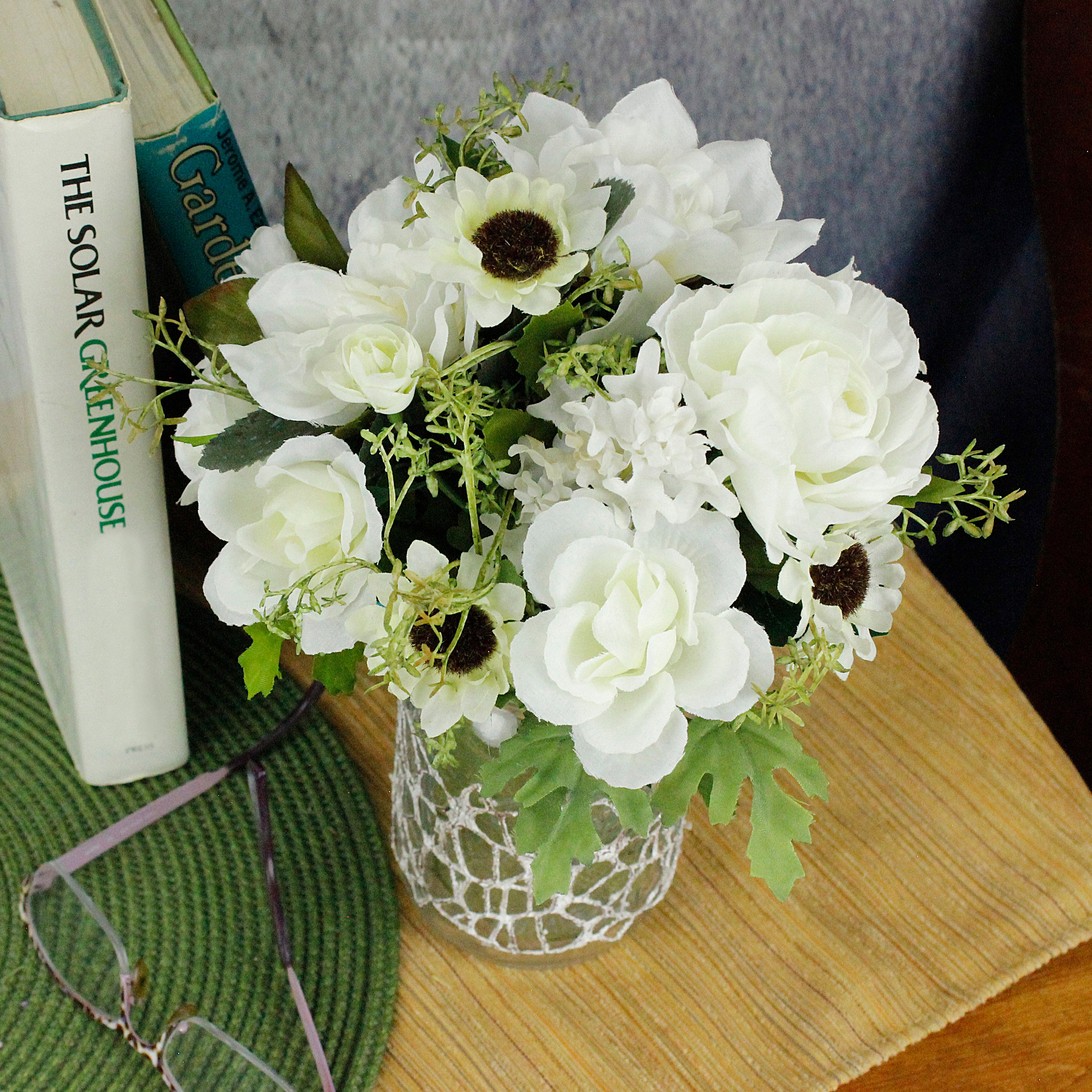 White Silk Flower Bouquet Everlasting Bouquet Silk Roses Etsy