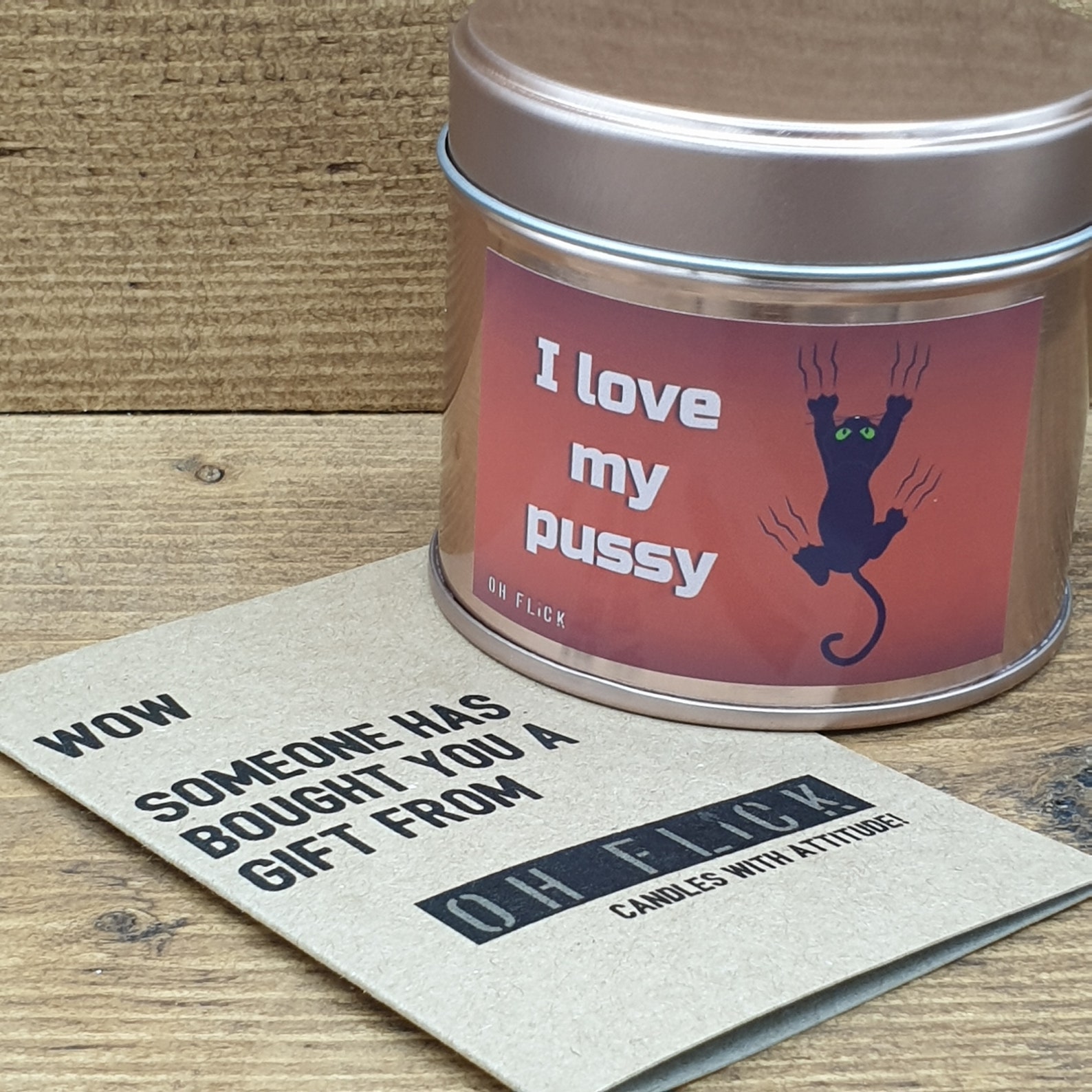I Love My Pussy Gorgeous White Coconut Wax Candle With A E