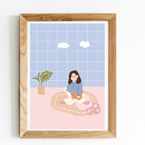 A5 Toothache girl- Get Well soon- Cheer Up | Illustration Art Print
