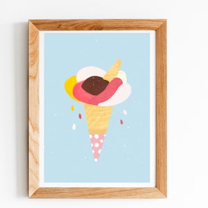 A5 Summer swimming girl| Illustration Art Print
