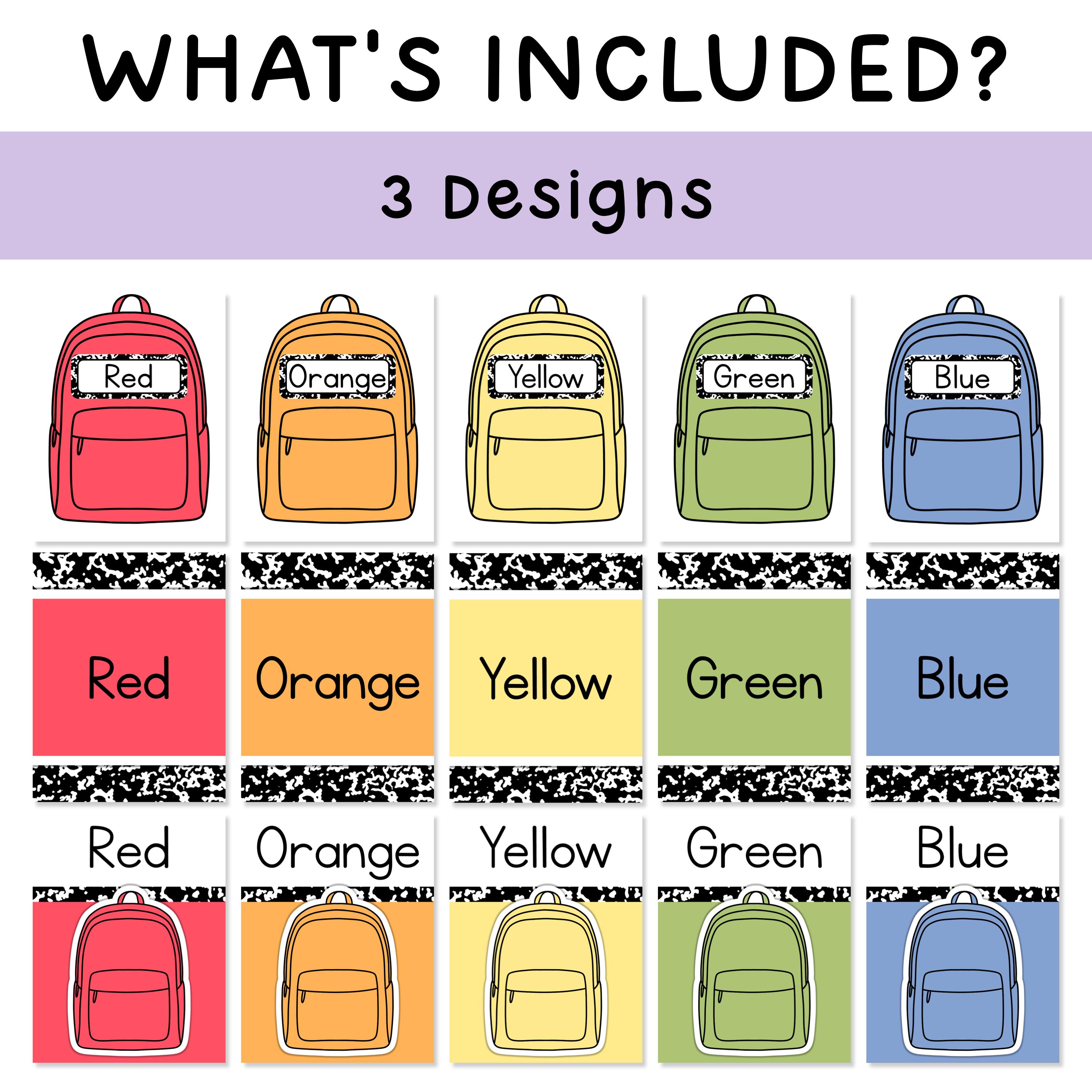 Color Word Posters for Pastel & Composition Notebook Classroom Decor ...