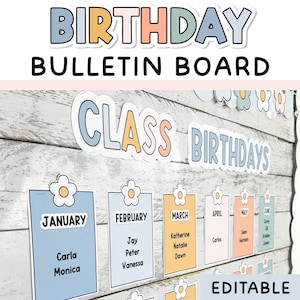 Boho Klassenzimmer Geburtstag Display, ein Geburtstag Bulletin Board, das zum Boho Klassenzimmer Decor Bundle passt