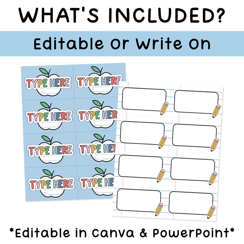 Bright Composition Notebook Labels & Table Numbers - Editable Classroom ...