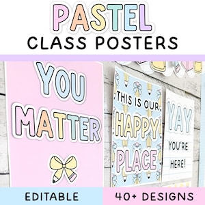 Pastell Klassenzimmer Poster für Pastell & Composition Notebook Klassenzimmer Dekor - druckbare Klassenzimmer Poster für die Grund- und Mittelschule