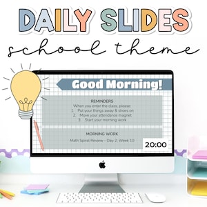 Classroom Slide Templates for Teachers Including Morning Slides, Agenda Slides, Class Slides & Teacher Slides | Use as Back to School Slides