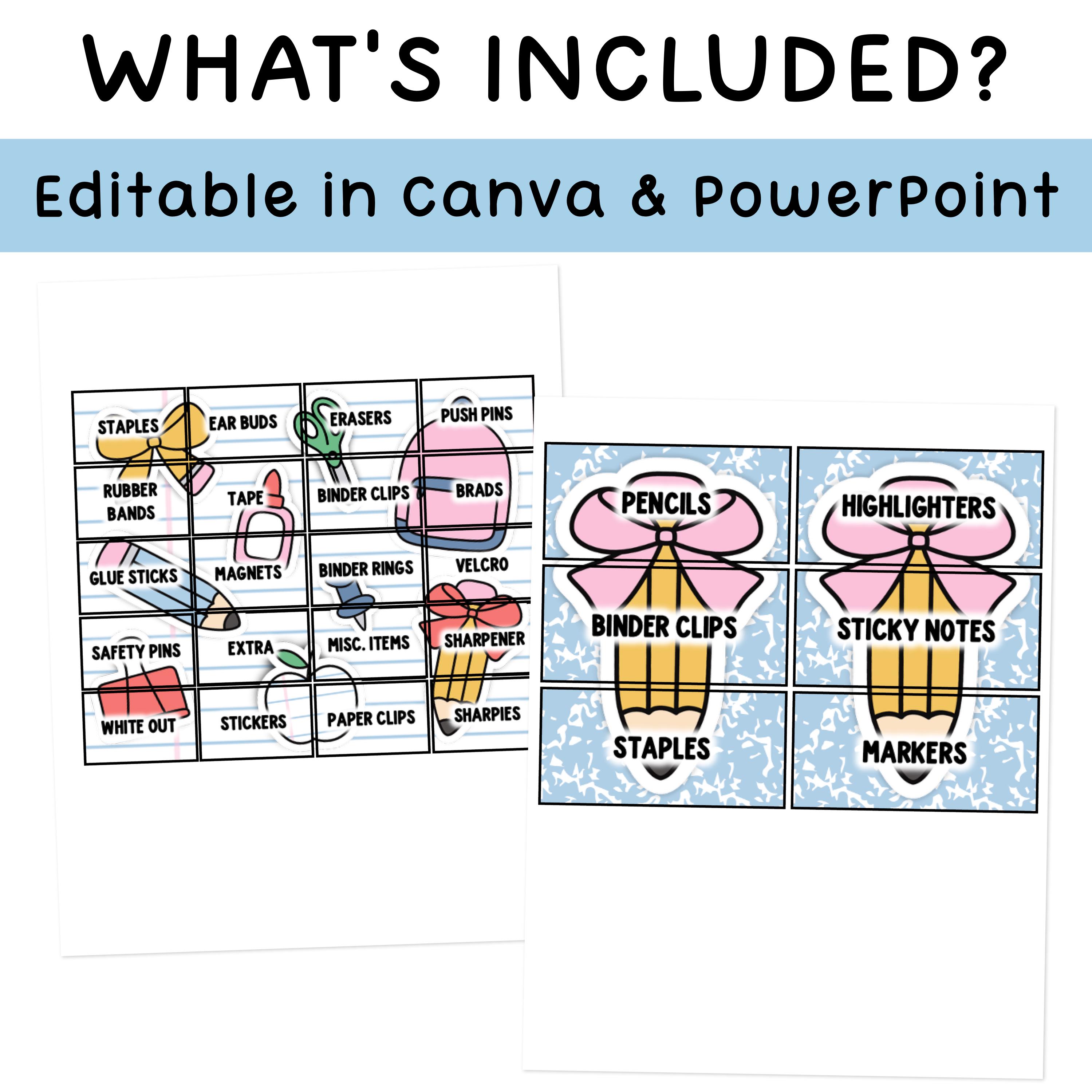 Composition Notebook Labels for Teacher Toolbox- Editable for Bright ...