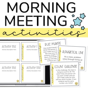 Ochtendvergaderingsactiviteiten met bewerkbare ochtendvergaderingskaarten in PowerPoint