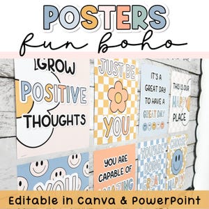 Boho Posters - Editable Classroom Posters For Modern Boho Classroom Decor