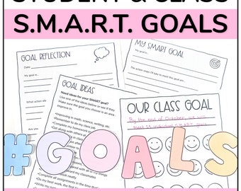 Student Goal Setting Kit: Goals Bulletin Board, Student SMART Goal Worksheet, Goals Lessons & Class Goal Templates
