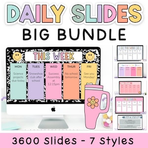 3600 Classroom Slides & Teacher Slides Templates - Daily Slides, Agenda Slides, Morning Slides, Choice Boards, Rotation Slides with Timers