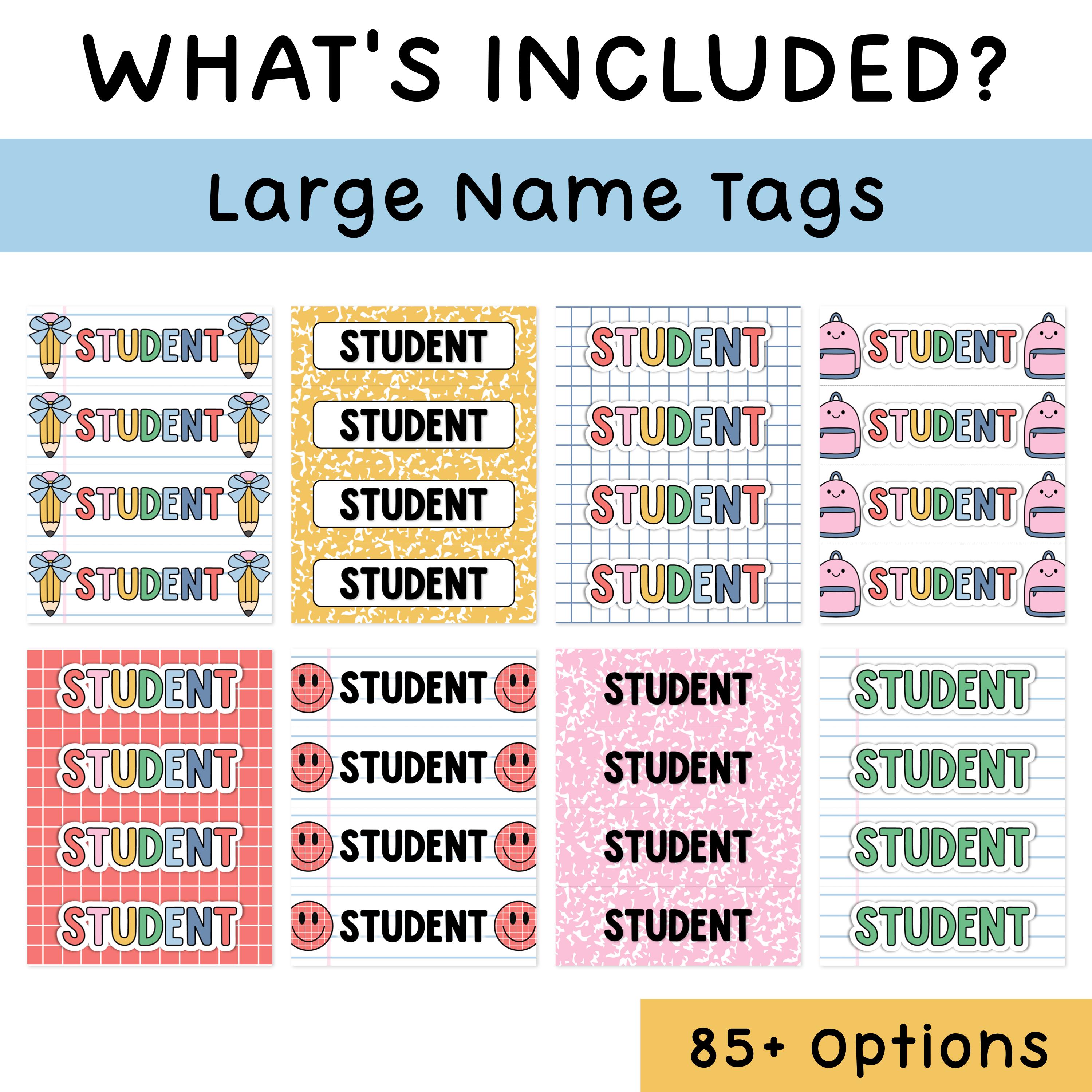 Students Notebook Tag Student Name Labels for Composition Notebook & Bright Classroom Decor ...
