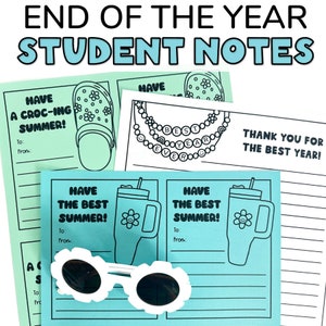 Carta de fin de año para estudiantes como regalo de fin de año para estudiantes / Una carta de su maestro / Regalos de fin de año para estudiantes