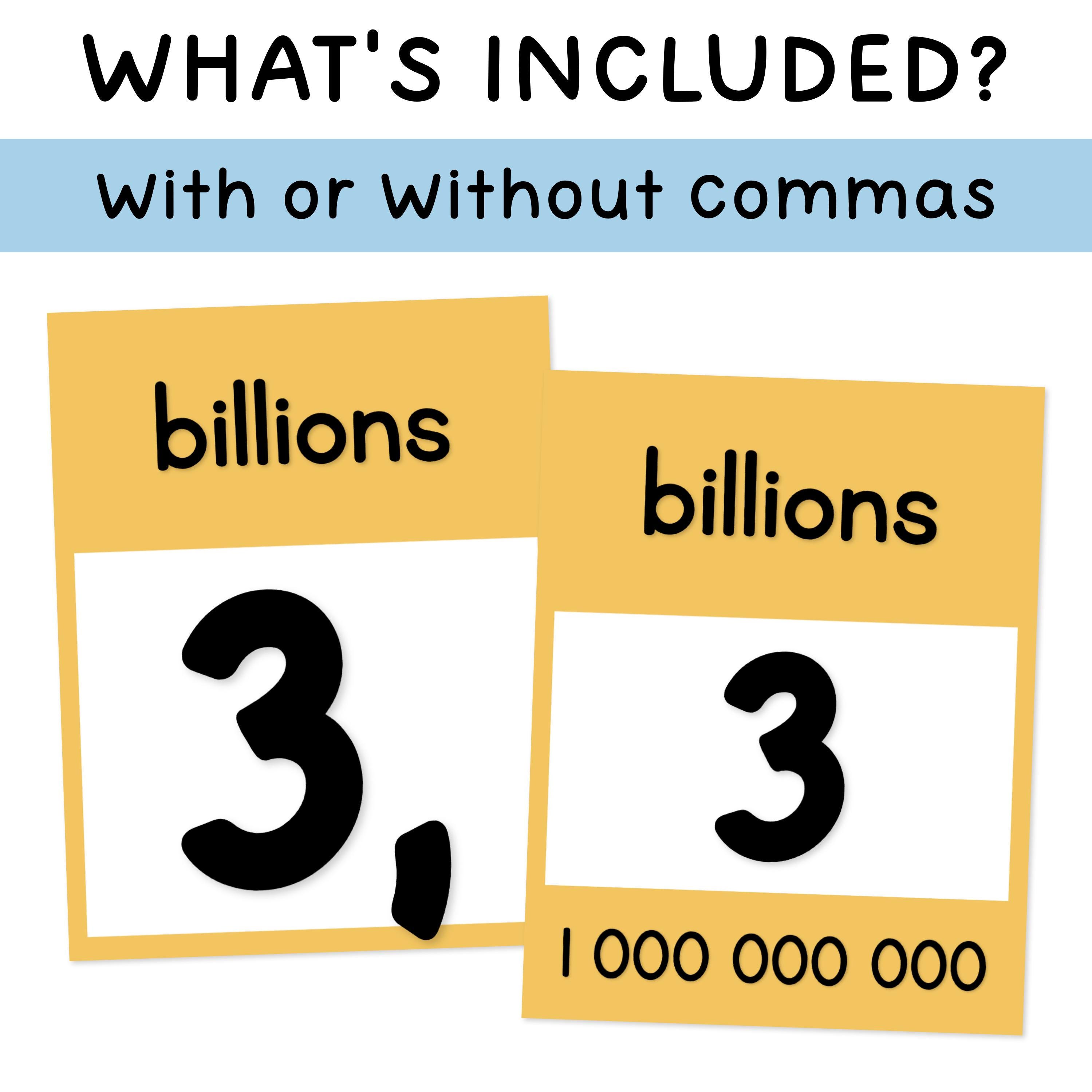 Place Value Poster & Place Value Anchor Charts to Billions With ...